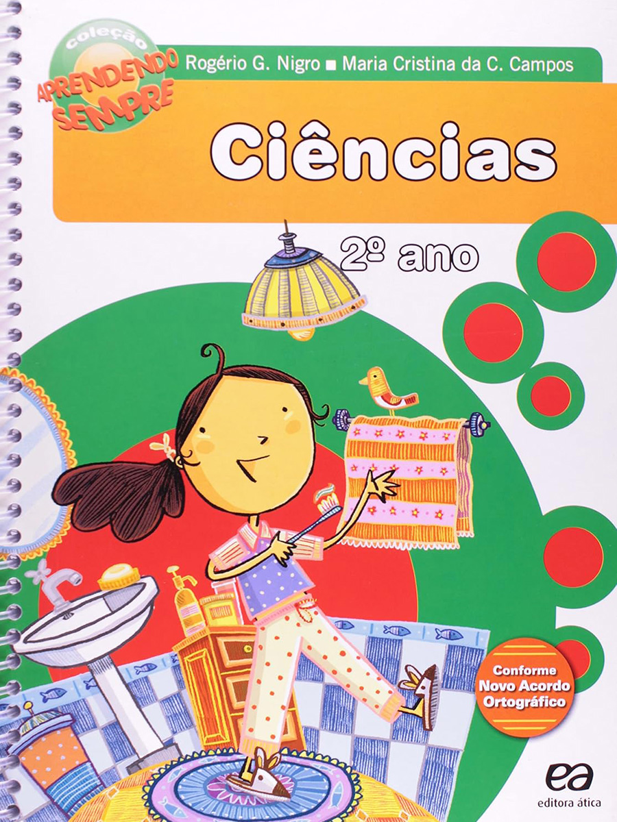 Capa do livro didático de Ciências da Editora Ática com participação da Dra. Sonia Alves no capítulo sobre saúde bucal infantil.